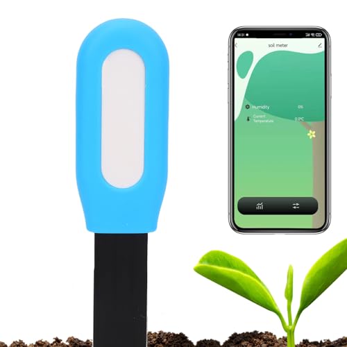 Gonetre Smart - -Hygrometer Bodenfeuchtigkeitstemperatursensor Echtzeit -Erkennung Historischer Aufzeichnung für Treibhausgarten Rasen Silikon Bauchmuskeln von Gonetre