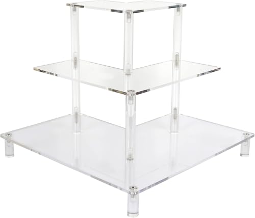 Gonice 3 Ebenen Acryl Display Riser, Display Stand für Amiibo Funko Pop Figuren, Eckregal für Wohnzimmer, Badezimmer, Zuhause von Gonice
