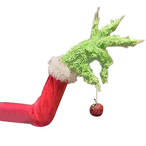 Furry Green Arm Head for Christmas Tree Decorations,Christmas Elf Body Decorations Stole Christmas,Furry Plush Doll Green Grinch Arm Ornament Holder for Christmas Party. (Hand) von Goniome