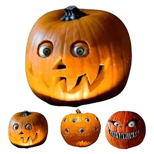 Goniome Scary Halloween Pumpkin with Moving Eyes,Halloween Pumpkin,Multi Eye Squint Pumpkin Halloween Decorations,Halloween Artificial Pumpkins Decoration,for Home Table Kitchen Decor (C) von Goniome