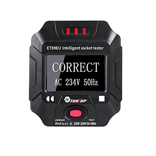 Stromkreistester - Smart Socket Tester Digitalanzeige Steckertester Steckdosentester Steckdosentester Wandschalterfinder Spannungsdetektor Phasenprüfung (EU-Stecker)(EU) von Gonnely