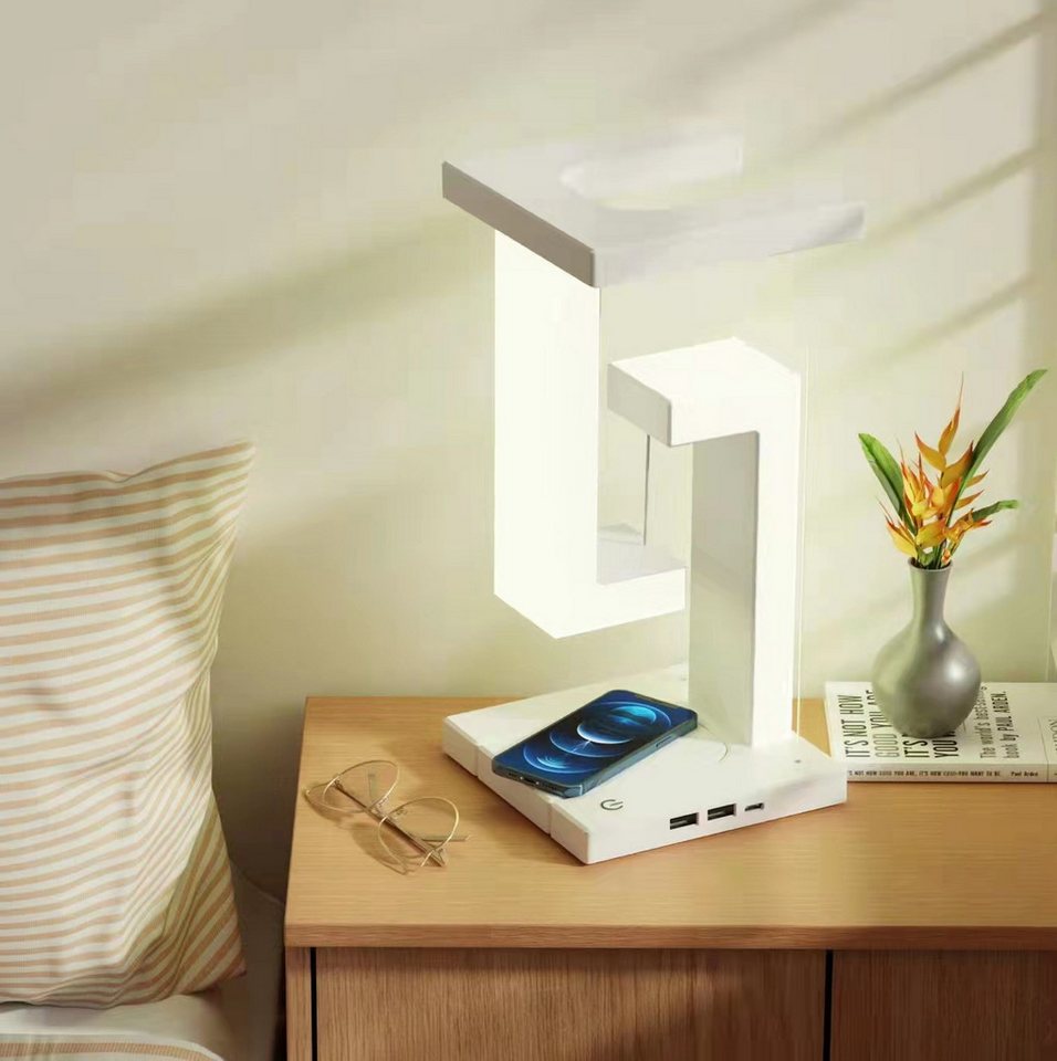 Gontence LED Schreibtischlampe Anti-Schwerkraft-Touch-Steuerung, Weiss Mit kabellosem Laden von Gontence