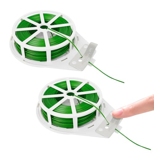 100M Pflanzen Bindedraht Dünn mit Schneide, 2 Roll Garden Flexibler Pflanzendraht für Low Stress Training Garten Draht Pflanzendraht Rankhilfe für Organising Pflanzen Draht für DIY Craft Projects von GooDengFull