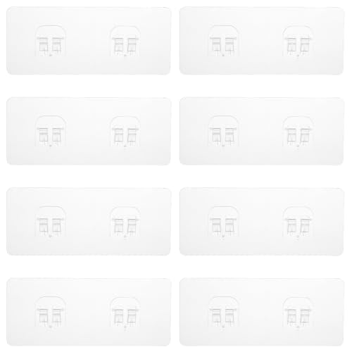 GooDengFull 8 Stück Klebehaken Badezimmer Selbstklebende Haken Selbstklebend 6 * 14 Cm Klebende Aufkleber Haken Dusche Kleber für Eck Dusch Caddy Badezimmer Ohne Bohren Duschregal Kleben Duschablage von GooDengFull