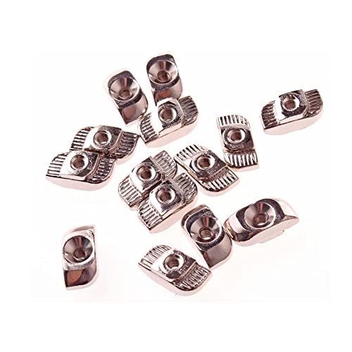 50 Stücke T-Mutter Hammermutter Slim T-Nut M5 Gewinde verzinkt Silber Kohlenstoff Stahl Fastener Aluminiumprofil Extrusionsschlitz Europäische Norm(EU20-M5*10 * 6) von GooEquip