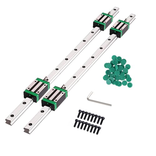 GooEquip Linearführung 2 Stücke HGR 25-800mm Linearschiene mit 4PCS Gleitblock, Linearschienenlänge 800mm Linearschienen für 3D Drucker, CNC Maschine, Elektrische Geräte von GooEquip