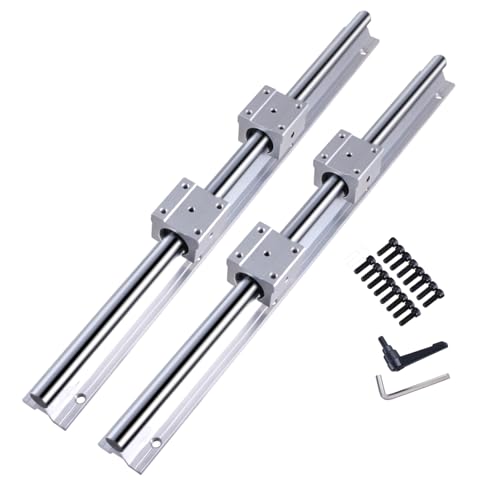 GooEquip SBR20 Linearführung 400mm 2 x Linearschienen und 4 x Lagerblöcke, Linearschienenlänge 400 mm Linearschienen für Maschinen und automatisierte Geräte (SBR20-400) von GooEquip