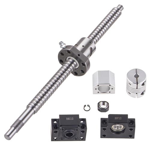 GooEquip SFU1605 Kugelumlaufspindel 1800mm Gewindespindel Edelstahl Kugelumlaufspindel mit BK12 / BF12 Unterstützung, DSG16H Muttergehäuse und Kupplungssatz CNC Teile GooEquip SFU1605 Kugelumlaufspindel 1800mm Gewindespindel Edelstahl Kugelumlaufspindel mit BK12 / BF12 Unterstützung, DSG16H Muttergehäuse und Kupplungssatz CNC Teile von GooEquip