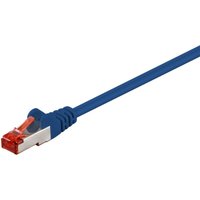 CAT 6 Patchkabel, S/FTP (PiMF), blau, Kupferleiter (CU), halogenfreier Kabelmantel (LSZH). Kabellänge 1 m von Lenco