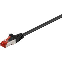 CAT 6 Patchkabel, S/FTP (PiMF), schwarz, Kupferleiter (CU), halogenfreier Kabelmantel (LSZH). Kabellänge 0.5 m von Goobay