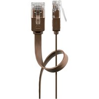 Goobay - cat 6 Flach-Patchkabel, u/utp, dunkelbraun, Kupferleiter (cu). Kabellänge 0.5 m von Goobay