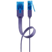 Cat 6A Flach-Patchkabel, u/utp, violett, Kupferleiter (cu). Kabellänge 0.5 m von Goobay