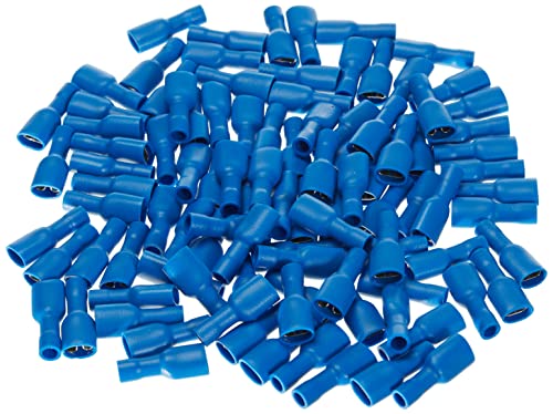 Goobay 17006 Flachsteckhülsen, Kabelschuh, isoliert, Blau, 6,4 mm 1,5 - 2,5 mm², 100stk von goobay