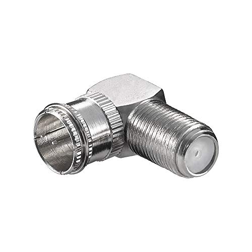 Goobay 12435 Winkeladapter, F-Stecker (Quick), F-Buchse 90° von goobay