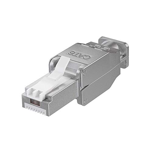 goobay 38293 Werkzeugfreier RJ45 Stecker STP geschirmt, Cat 6" Schwarz von goobay