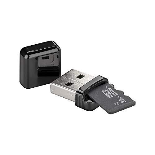 Goobay 38656 Kartenlesegerät Micro SD Karte Adapter Hi-Speed USB A 2.0 - Micro SD Kartenleser - Card Reader unterstützt Plug & Play und Hot-Swapping - Adapter Micro SD auf USB für PC & Notebook von goobay