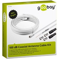 GOOBAY SAT-Anschlusskit 100dB, 30 m, 4 F-Stecker, 2 Wasserschutztüllen GOOBAY SAT-Anschlusskit 100dB, 30 m, 4 F-Stecker, 2 Wasserschutztüllen von Goobay