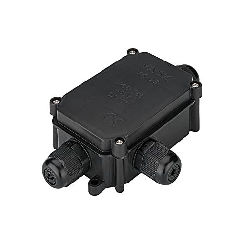 goobay IP66 Abzweigdose, 3-Wege T-Form Verteilerdose, wasserdichter Kabelverbinder für Außenbereich, Garten & Erdkabel, PG9-56660 von goobay