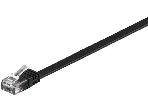 Goobay 65380 CAT 6 Flach-Patchkabel, U/UTP, Schwarz von goobay