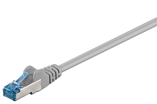 Goobay 92639 CAT 6a PatchKabel, EthernetKabel, doppelt geschirmt, S-FTP bis 10000 Mbits, 500 Mhz, halogenfrei Kupfer Kabel, RJ-45 Stecker, vergoldete Kontakte, 20m, Grau von goobay