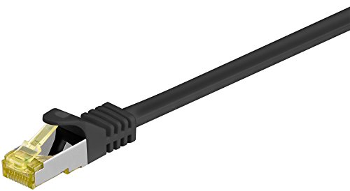 Goobay 92656 Lan Kabel 15meter doppelt geschirmt S-FTP - Netzwerkkabel CAT 7 Kabel 15m - LAN Kabel CAT 7 mit 10 Gigabit - RJ45 Stecker - Schwarz von goobay