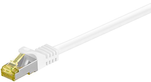 Goobay 92660 Lan Kabel 0,5meter doppelt geschirmt S-FTP - Netzwerkkabel CAT 7 Kabel 0,5m - LAN Kabel CAT 7 mit 10 Gigabit - RJ45 Stecker - Weiß von goobay