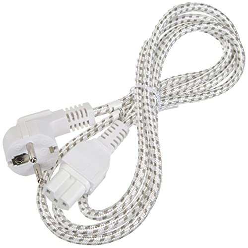 Goobay 93314 Warmgeräte Anschlusskabel 2m Kabel mit Schutzkontaktstecker Weiß / Silber von goobay
