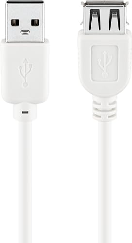 Goobay 96196 Hi-Speed USB 2.0 Kabel Verlängerung / Verlängerungskabel für Geräte mit USB-Anschluss / Kupfer (CU) Innenleiter / Datenübertragung 480Mbit/s / Doppelt geschirmt / 0,3m von goobay