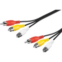Composite Audio-Video-Verbindungskabel, 3x Cinch, 3x Cinch-Stecker 3x Cinch-Stecker. Kabellänge 1.5 m von Goobay