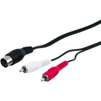 Audio-Kabeladapter, DIN-Stecker zu Stereo-Cinch-Stecker, DIN-Stecker 180° (5-Pin) 2x Cinch-Stecker (Audio links/rechts). Kabellänge 1.5 m von Goobay