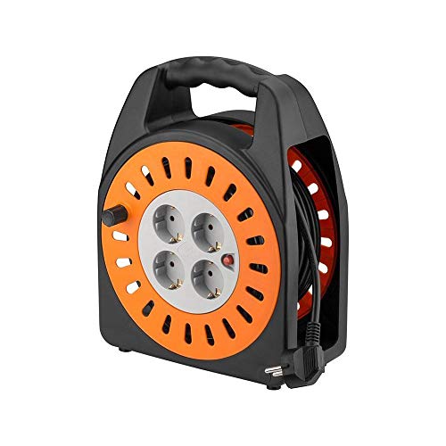 Goobay 71355 Kabeltrommel 25m / Kabelbox mit 4fach Steckdose / IP20 Innen Kabelrolle / Kabelaufwickler mit Überspannungsschutz Innenbereich / Verlängerungskabel 25m Goobay 71355 Kabeltrommel 25m / Kabelbox mit 4fach Steckdose / IP20 Innen Kabelrolle / Kabelaufwickler mit Überspannungsschutz Innenbereich / Verlängerungskabel 25m von goobay
