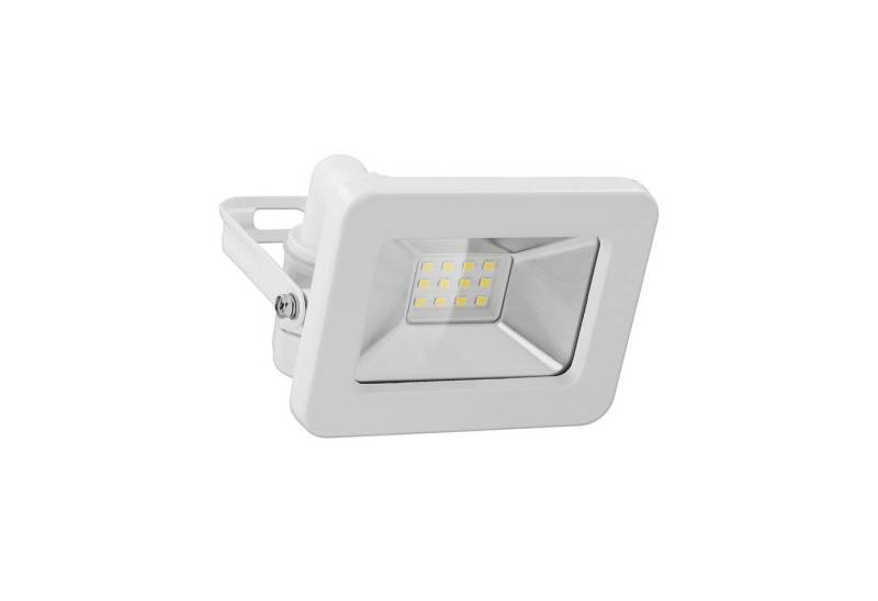 Goobay LED Flutlichtstrahler LED Außenstrahler 10 W Scheinwerfer, LED fest integriert, Neutralweiß, 4000 K / 850 lm / M16 Kabelverschraubung / Weiß von Goobay