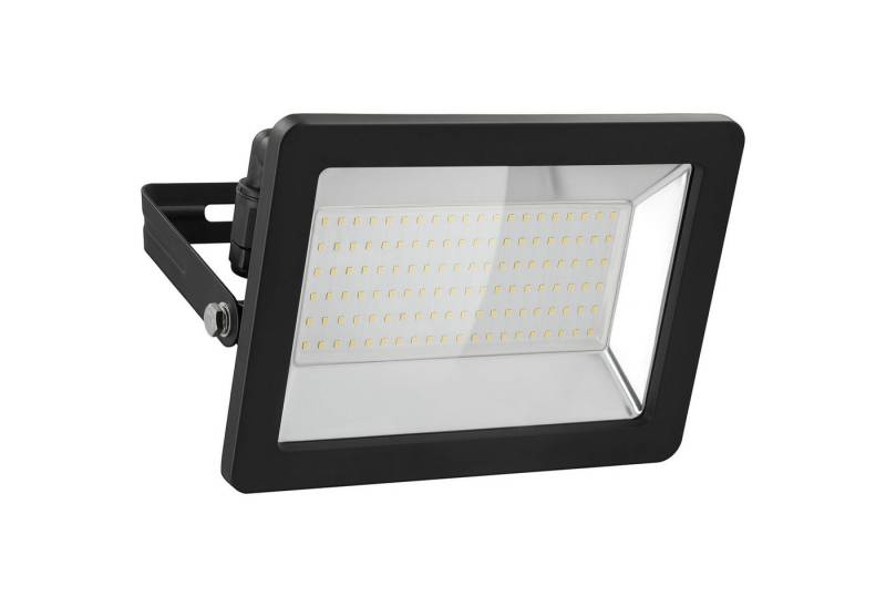 Goobay LED Flutlichtstrahler LED Außenstrahler 100 W Scheinwerfer, LED fest integriert, Neutralweiß, 4000 K / 8500 lm / M16 Kabelverschraubung / Schwarz von Goobay