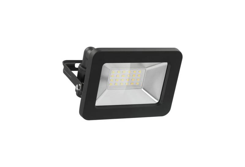 Goobay LED Flutlichtstrahler LED Außenstrahler 20 W Scheinwerfer, LED fest integriert, Neutralweiß, 4000 K / 1700 lm / M16 Kabelverschraubung / Schwarz von Goobay