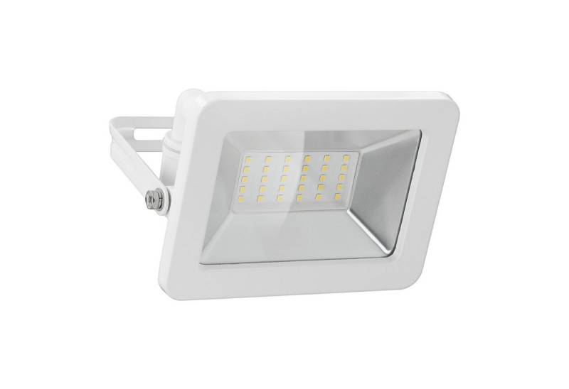 Goobay LED Flutlichtstrahler LED Außenstrahler 30 W Scheinwerfer, LED fest integriert, Neutralweiß, 4000 K / 2550 lm / M16 Kabelverschraubung / Weiß von Goobay