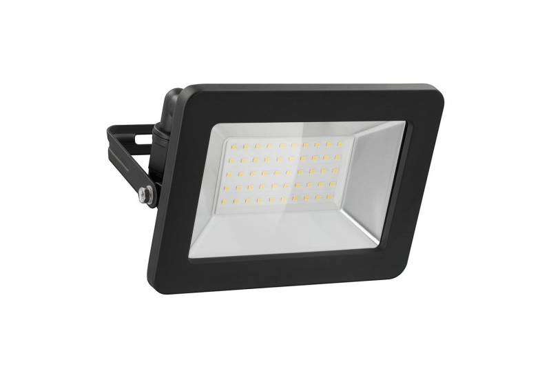 Goobay LED Flutlichtstrahler LED Außenstrahler 50 W Scheinwerfer, LED fest integriert, Neutralweiß, 4000 K / 4250 lm / M16 Kabelverschraubung / Schwarz von Goobay