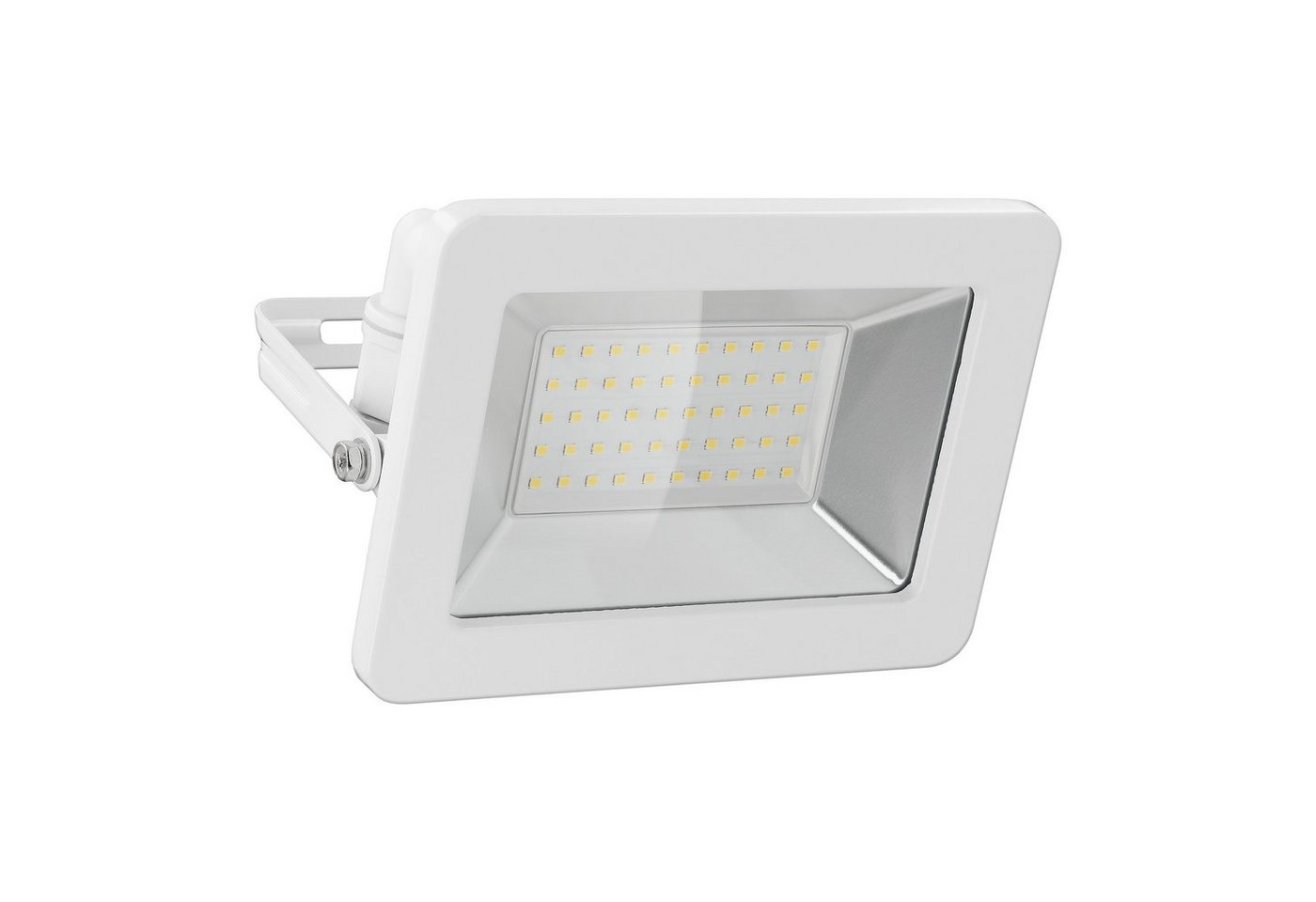 Goobay LED Flutlichtstrahler LED Außenstrahler 50 W Scheinwerfer, LED fest integriert, Neutralweiß, 4000 K / 4250 lm / M16 Kabelverschraubung / Weiß von Goobay