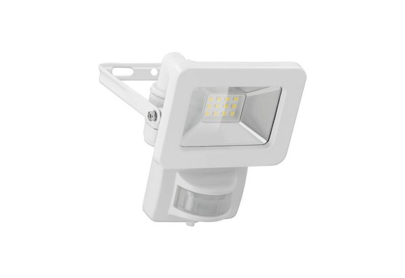 Goobay LED Flutlichtstrahler LED Außenstrahler mit Bewegungsmelder 10 W Scheinwerfer, LED fest integriert, 4000 K / 850 lm / M16-Kabelverschraubung / Weiß von Goobay