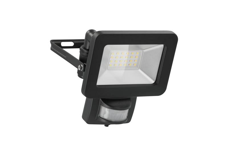 Goobay LED Flutlichtstrahler LED Außenstrahler mit Bewegungsmelder 20 W Scheinwerfer, LED fest integriert, Neutralweiß, 4000 K / 1700 lm / M16 Kabelverschraubung / Schwarz von Goobay