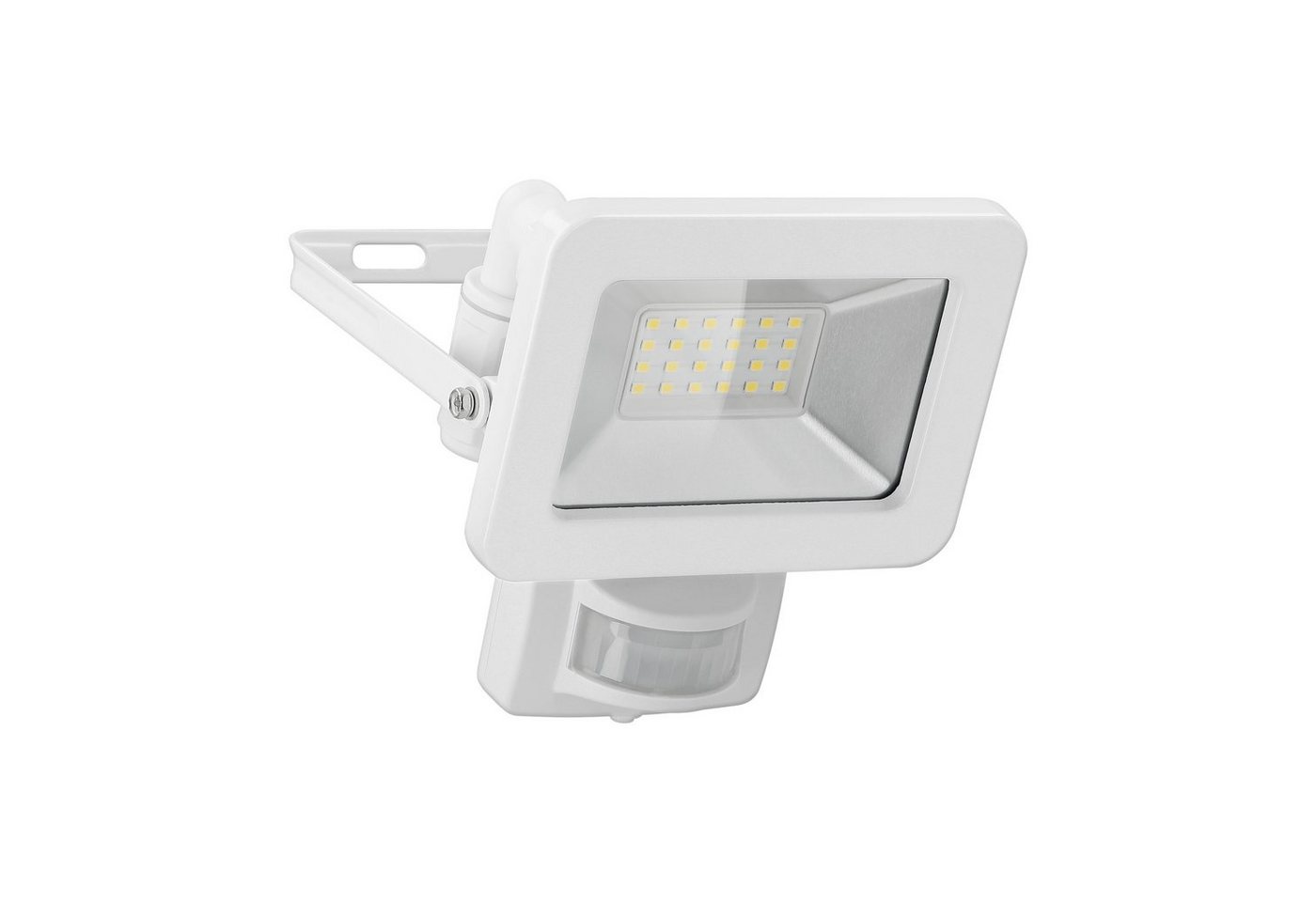 Goobay LED Flutlichtstrahler LED Außenstrahler mit Bewegungsmelder 20 W Scheinwerfer, LED fest integriert, Neutralweiß, 4000 K / 1700 lm / M16 Kabelverschraubung / Weiß von Goobay