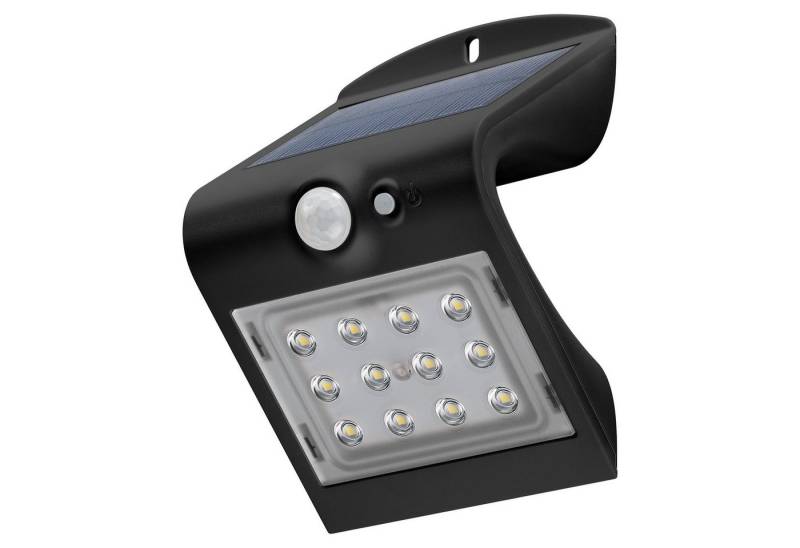 Goobay LED Solarleuchte LED Solar Außenstrahler mit Bewegungsmelder 1,5 W Scheinwerfer, LED fest integriert, Neutralweiß, 4000 K / 220 lm / Hochwertiges Solarpanel / Schwarz von Goobay
