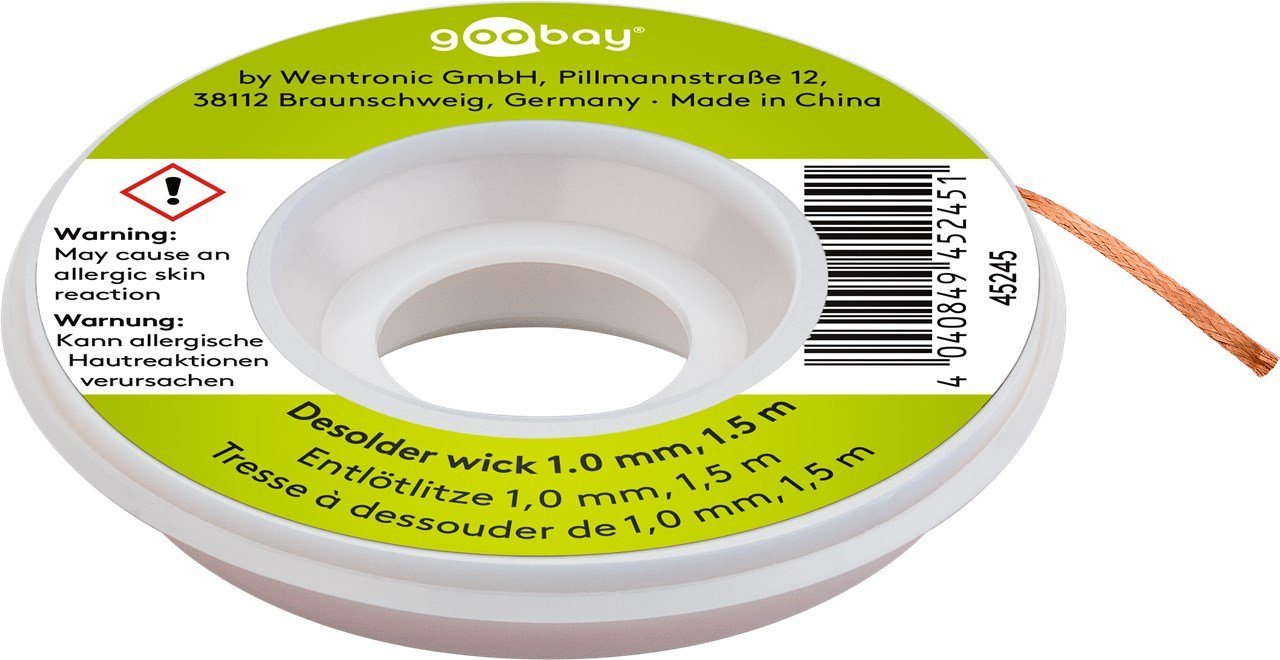 Goobay Lötkolben Goobay Entlötlitze 1 mm zur Entfernung von Lötzinn an Lötstellen 1,5 Goobay Lötkolben Goobay Entlötlitze 1 mm zur Entfernung von Lötzinn an Lötstellen 1,5 von Goobay