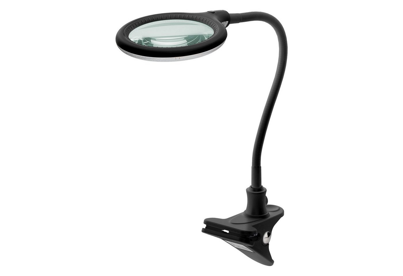 Goobay Lupenlampe 6 W LED-Lupenleuchte mit Klemme, SMD LED, kaltweiß, 6500 K, Lupe mit 3 Dioptrien, 1,75-fache Vergrößerung von Goobay