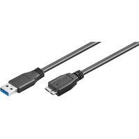 Goobay - USB-3.0-Kabel mit Micro-B, schwarz, USB-3.0-Stecker (Typ a) usb 3.0-Micro-Stecker (Typ b). Kabellänge 3 m von Goobay