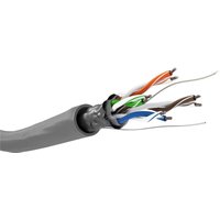 Goobay - cat 5e Netzwerkkabel, f/utp, grau, Kupferkaschierter Aluminiumleiter (cca), awg 24/1 (solid), PVC-Kabelmantel. Kabellänge 100 m von Goobay