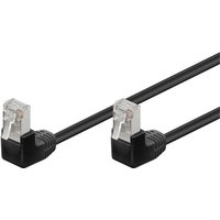 Goobay - PK-C5 05SW2XAGW - 0,5 m Cat.5e Patchkabel,2x90° Stecker,schwarz (96077) von Goobay