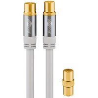 Tv Antennenkabel (135 dB), 4x geschirmt, vergoldet, Koax-Buchse Koax-Stecker. Kabellänge 3 m von Goobay