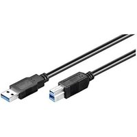 USB-3.0-Kabel mit usb-b, schwarz, USB-3.0-Stecker (Typ a) USB-3.0-Stecker (Typ b). Kabellänge 1.8 m von Goobay