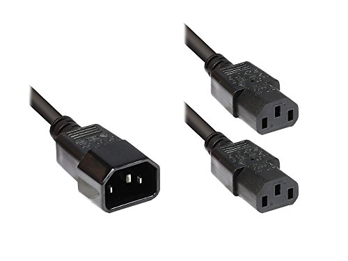 5er Set Y-NETZKABELVERLäNGERUNG, KALTGERäTESTECKER AN 2 X KALTGERäTEBUCHSE von Good Connections