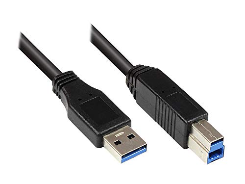 Anschlusskabel USB 3.0 Stecker A an Stecker B, schwarz, 0,2m, Good Connections® von Good Connections
